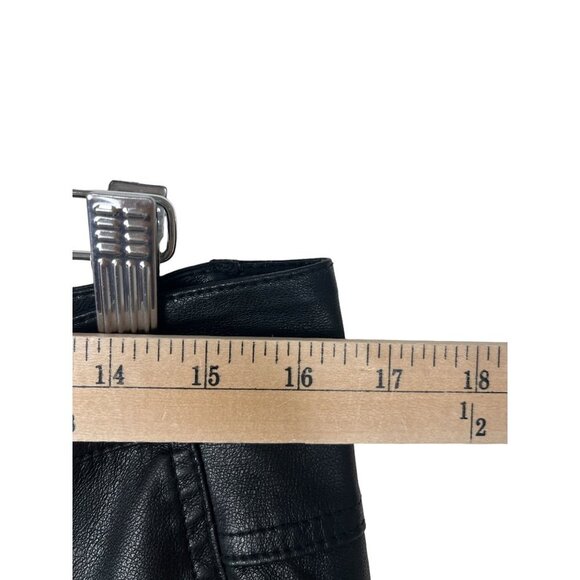 Zara Faux Womens Faux Leather Shiny Baggy Pants size Large‎ Black - Picture 4 of 10